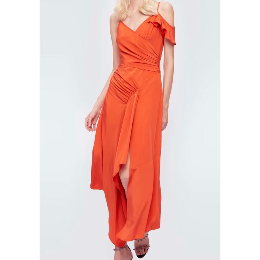 DIANE VON FURSTENBERG NWT Irene Silk Orange Dress Womens 8